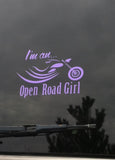 STICKER Open Road Girl Window Decal Sticker 2 SIZES