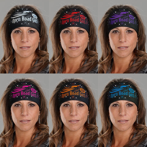 6 Assorted colors Knotty Band Open Road Girl pullover headwraps with rhinestones