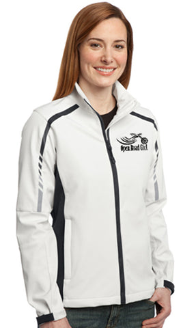 WHITE Open Road Girl Ladies Soft Shell Jacket