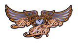PATCH  Live/Love/Ride Wing Patch with Rhinestones, 4 Colors