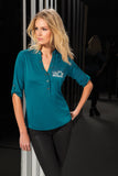 Open Road Girl Crush Henley with Glitter Logo, 4 COLORS