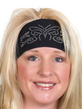 open road girl tribal butterfly rhinestone headwrap for lady biker motorcycle bandana for women