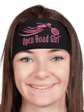 pink Tie-back Stretchy Rhinestone Bandana Sparkly Open Road Girl Design, 9 Colors