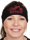 red Tie-back Stretchy Rhinestone Bandana Sparkly Open Road Girl Design, 9 Colors