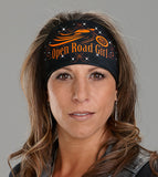 orange Knotty Band Open Road Girl pullover headwraps with rhinestones