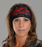 Red Knotty Band Open Road Girl pullover headwraps with rhinestones