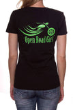 Open Road Girl Black Frost V-neck Shirt, Size SMALL ONLY