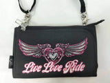 PINK Wing Live Love Ride Durable Canvas Hip Purse