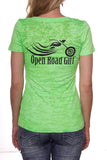 Open Road Girl Women's V-Neck Burnout Tee (SMALL ONLY), 4 Colors