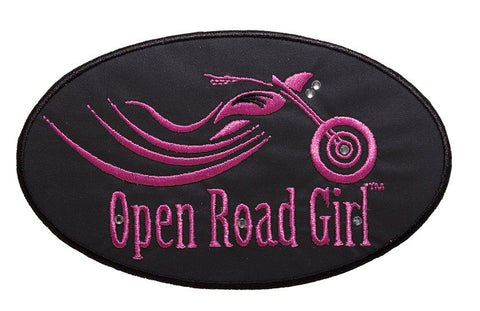 PATCH Open Road Girl Oval Embroidered Patch, 10 COLORS