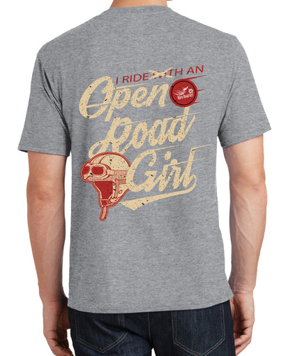 Funny Version I Ride An Open Road Girl Men's T-shirt, 2 Colors. (MEDIUM ONLY)