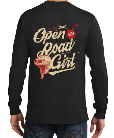 Funny Version I Ride An Open Road Girl Long Sleeve Men's T-Shirt, 2 Colors