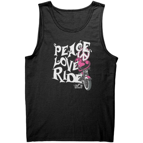 Pink Peace Love Ride Wide Back UNISEX Tank Top