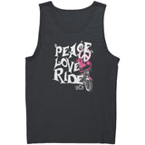 Pink Peace Love Ride Wide Back UNISEX Tank Top