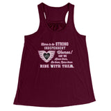 Pink/White Here is to Strong Independent Women Ladies Flowy Tank Top, 5 COLORS