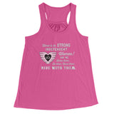 Pink/White Here is to Strong Independent Women Ladies Flowy Tank Top, 5 COLORS