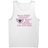 Pink/White Here is to Strong Independent Women UNISEX WideBack Tank Top, 4 COLORS