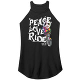 Rainbow Peace Love Ride Racerback Rocker Flowy Tank Top