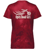 Open Road Girl Cloud Print Vneck Short Sleeve Tee, 4 COLORS
