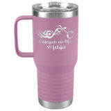 UNLEASH THE BIKER WITHIN (20 OUNCES) TRAVEL MUG WITH HANDLE, 16 COLORS