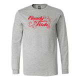 RED READY TO RIDE WITH SWIRLS UNISEX LONG SLEEVE TEE