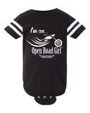 Open Road Girl Baby Baseball Style Onesie, 2 COLORS