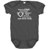 Grey/White Here is to Strong Independent Women Baby Onesies, 8 COLORS