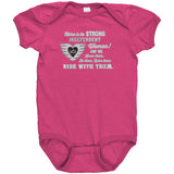 Grey/White Here is to Strong Independent Women Baby Onesies, 8 COLORS