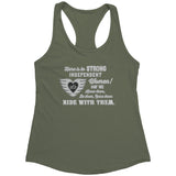 Grey/White Here is to Strong Independent Women Ladies Racerback Tank Top, 11 COLORS