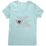 White/Grey Here is to Strong Independent Women Ladies Vneck Tee, 8 COLORS