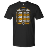 ORANGE  I Love To Ride UNISEX Short Sleeve T-Shirt- Crewneck