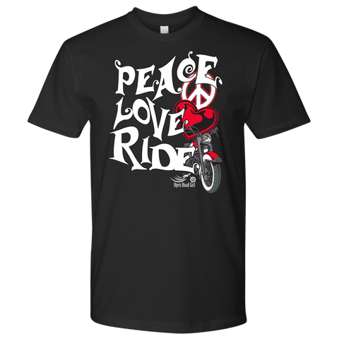 RED Peace Love Ride UNISEX Tee Shirt