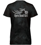 Open Road Girl Cloud Print Vneck Short Sleeve Tee, 4 COLORS