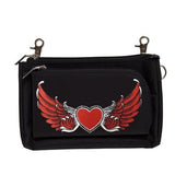 Open Road Girl Heart with Wings Hip Purse for Lady Biker