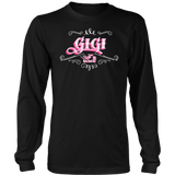 GiGi UNISEX PINK/WHITE Long Sleeve T-Shirt- Crewneck