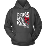 RED Peace Love Ride Sweatshirt UNISEX Hoodie