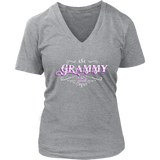 Grammy PURPLE/WHITE Women’s V-Neck T-Shirt-Short Sleeve