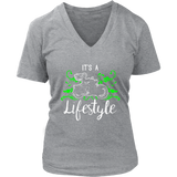 GREEN It’s a Lifestyle Women’s V-Neck T-Shirt-Short Sleeve