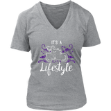 PURPLE It’s a Lifestyle Women’s V-Neck T-Shirt-Short Sleeve