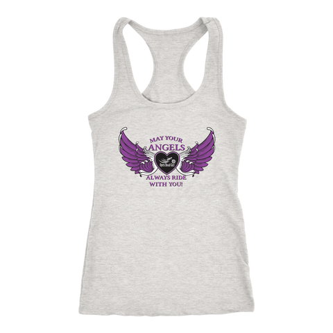 White or GREY/Purple May your Angels Always Ride with You Tank Top (2) COLORS
