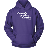 WHITE READY TO RIDE UNISEX PULLOVER HOODIE