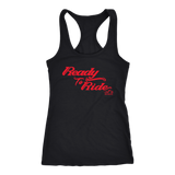 RED READY TO RIDE RACERBACK TANK TOP