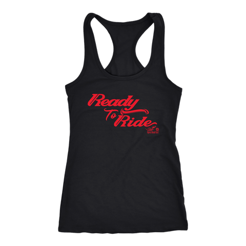 RED READY TO RIDE RACERBACK TANK TOP
