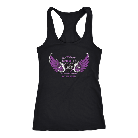 Black/Purple May your Angels Always Ride with You Tank Top (2) STYLES