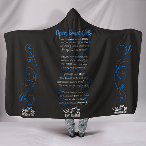 BLUE Open Road Girl Manifesto Hooded Blanket