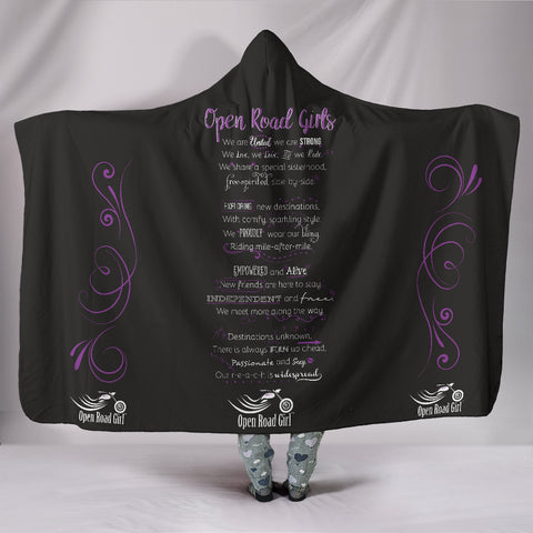 PURPLE Open Road Girl Manifesto Hooded Blanket