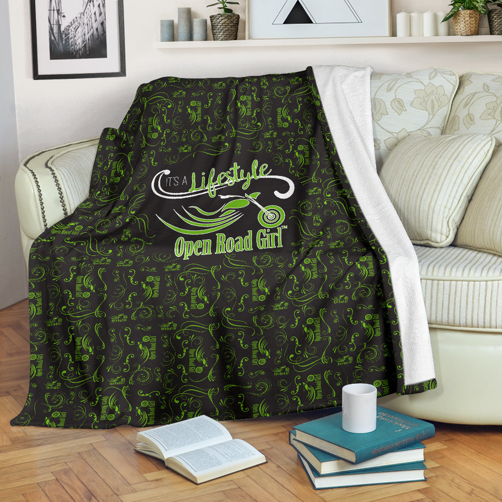 Bandana Blanket Green And Black Throw Blanket Ultra Plush Lime On