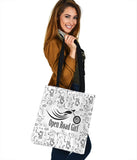 White and Black Scatter Cloth Tote
