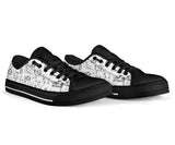 White on Black Open Road Girl Scatter Canvas Shoes