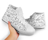 Black & White Scatter Hi Tops Open Road Girl with White Sole